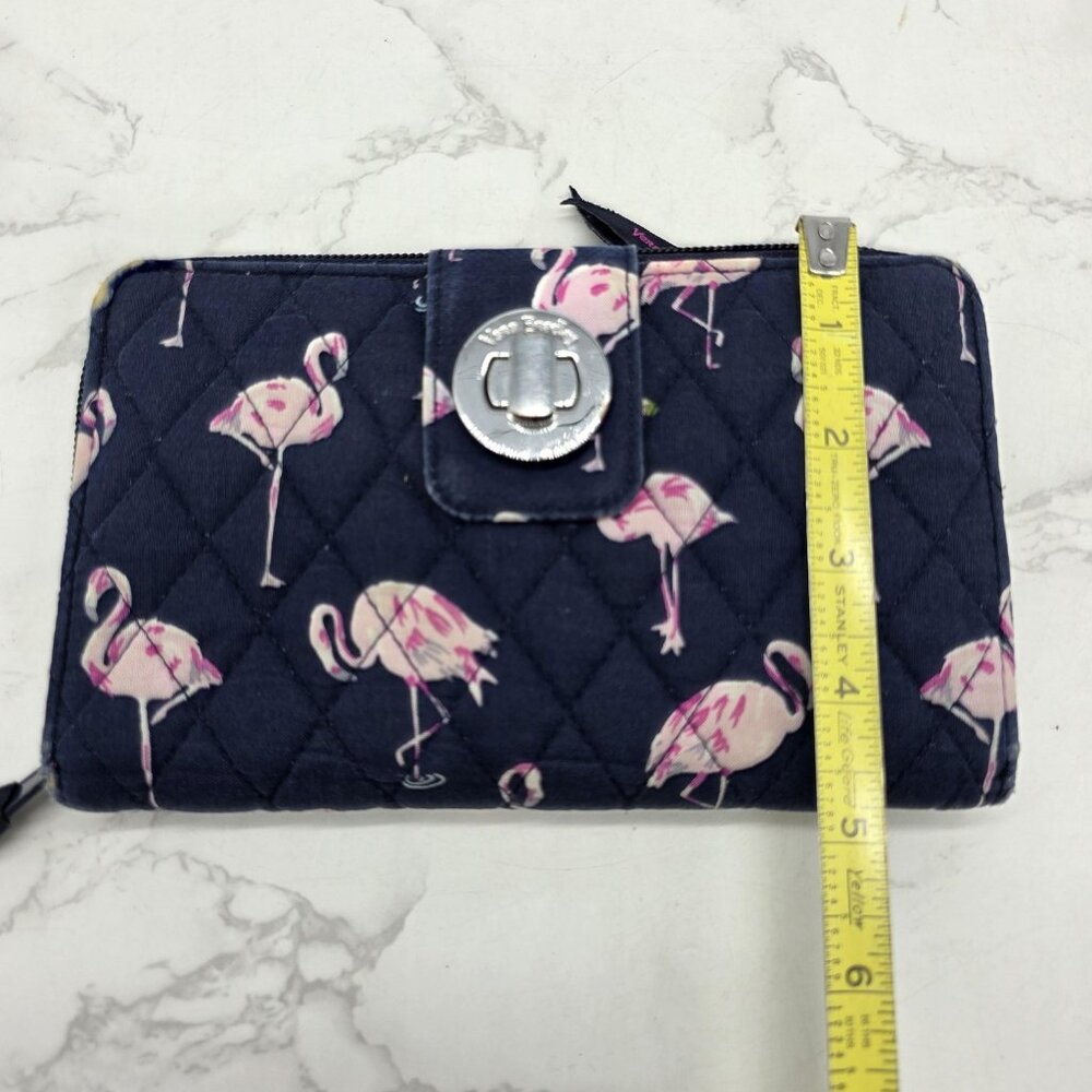 Vera Bradley Crossbody Bag Blue Flamingo Fiesta Quilted Purse and Wallet Hipster - Picture 12 of 16